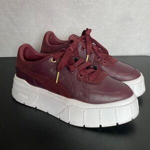 PUMA Women’s MAYZE Stack Edgy Cord Platform Sneaker Aubergine 8